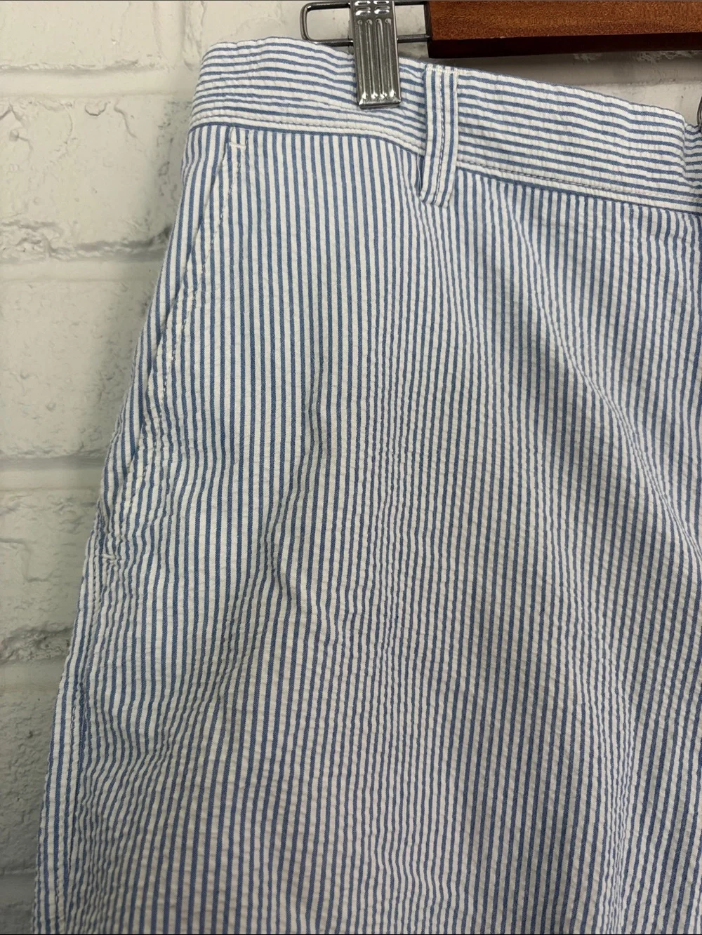 J.Crew Blue Pinstriped Seersucker Shorts size 36